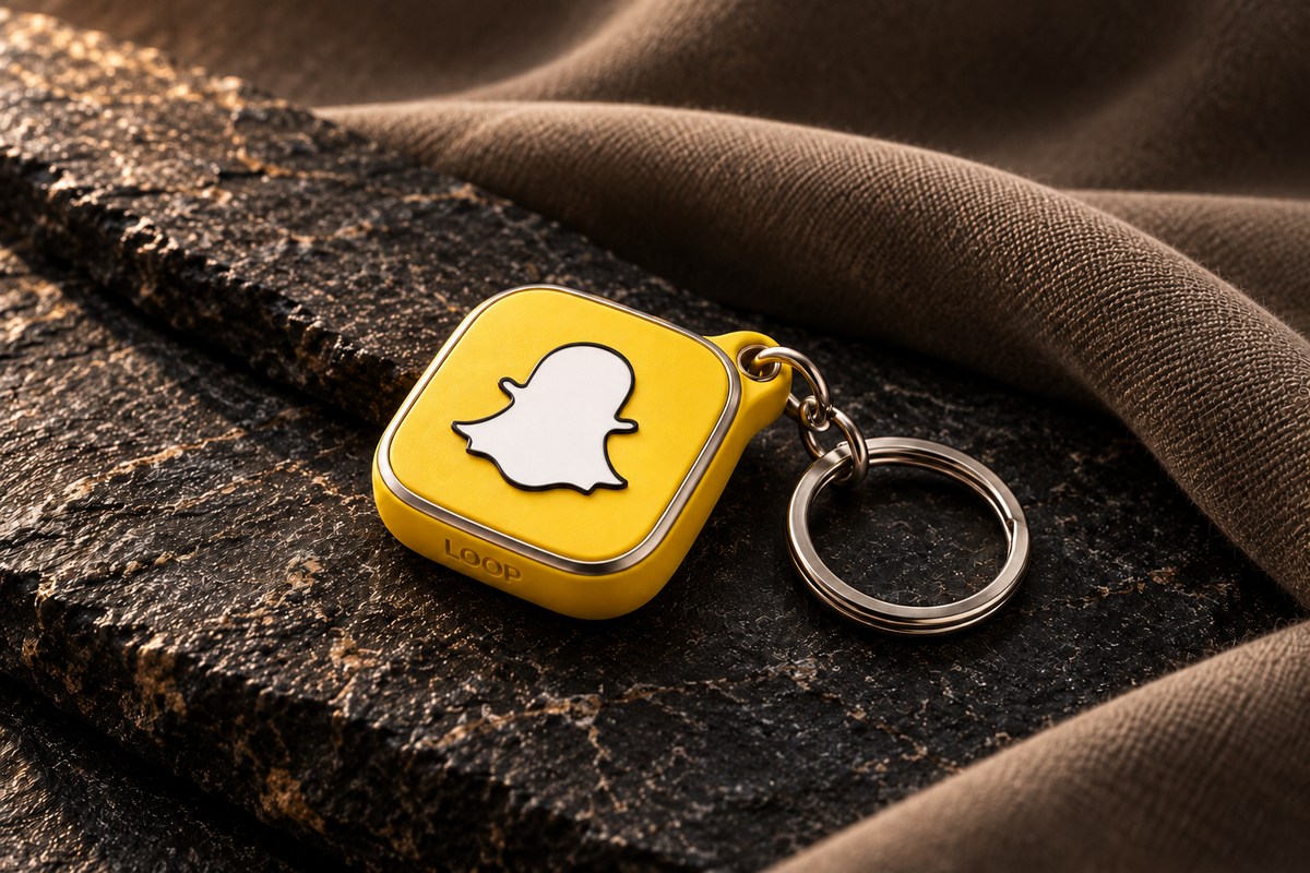 Yellow Snapchat LOOP with a white ghost logo